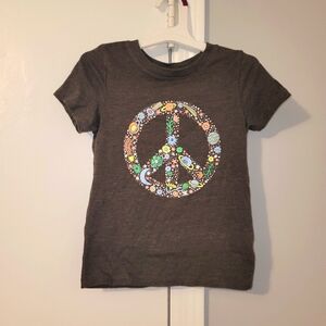 Cat & Jack 3T Charcoal Grey Peace Sign T-shirt